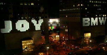 BMW spread the joy with this 3D building projection