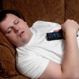 TV Man Sleeping